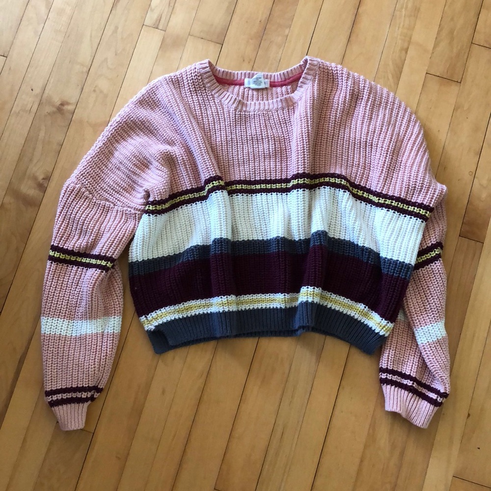 Cropped Striped Sweater